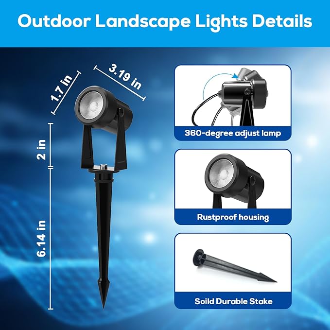 ZYAN Landscape Spotlights with Sensor, 5 Lighting Modes - Image 7