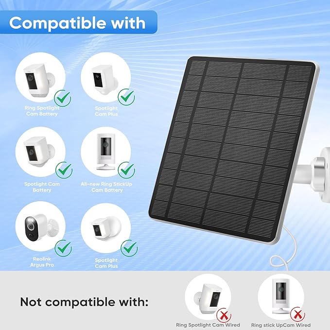 Solar Panel for Ring Camera, Compatible - Image 2