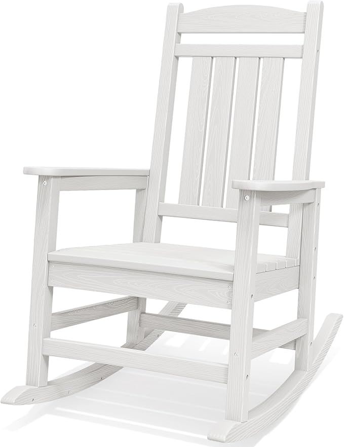 SERWALL Oversized Outdoor Rocking Chair, All-Weather Patio Rocking Chair by SERWALL