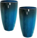 2 Packs 21 inch Tall Planter, Indoor Outdoor Round Planter by Goldshire
