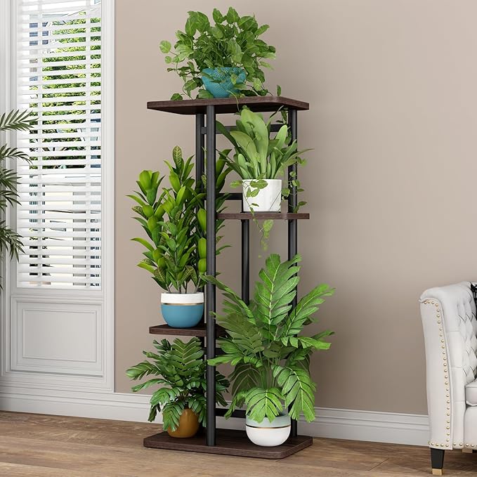 LINZINAR Plant Stand Indoor 4 Tier 5 Potted Multiple Plant Shelf Stands - Image 3