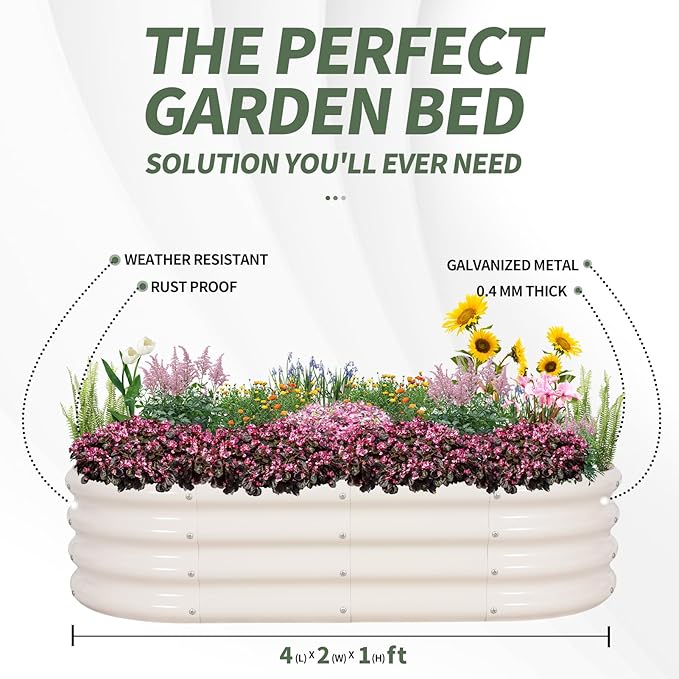 1MORE Galvanized Raised Garden Bed- Planter Garden Boxes Outdoor, Raised Beds - Image 4