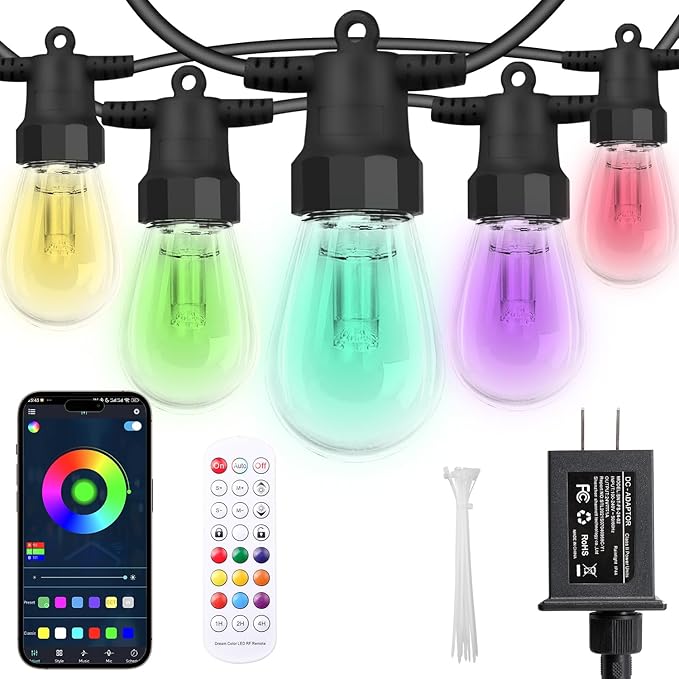 Outdoor String Lights 50FT, Outdoor Lights by CAWWS
