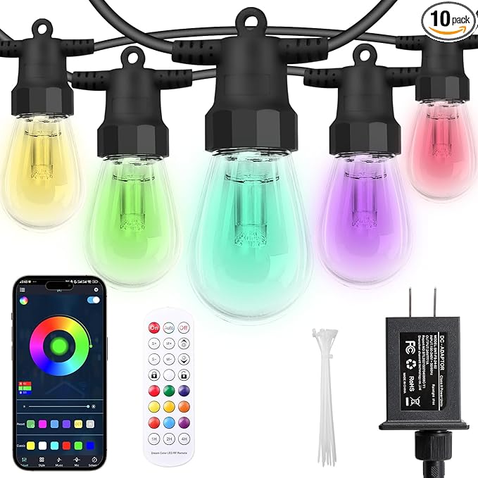 Outdoor String Lights 27FT, Outdoor Lights by CAWWS