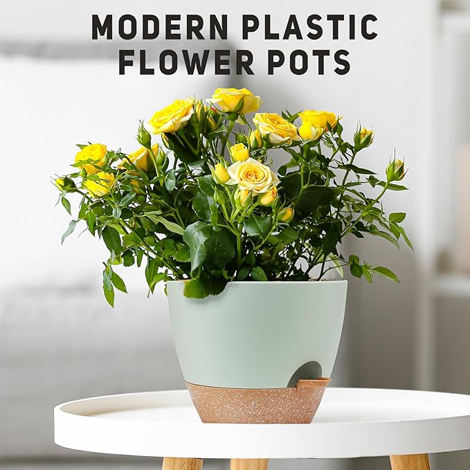12 inch Large Self Watering Plant Pots, Flower Pots Planters - Image 7