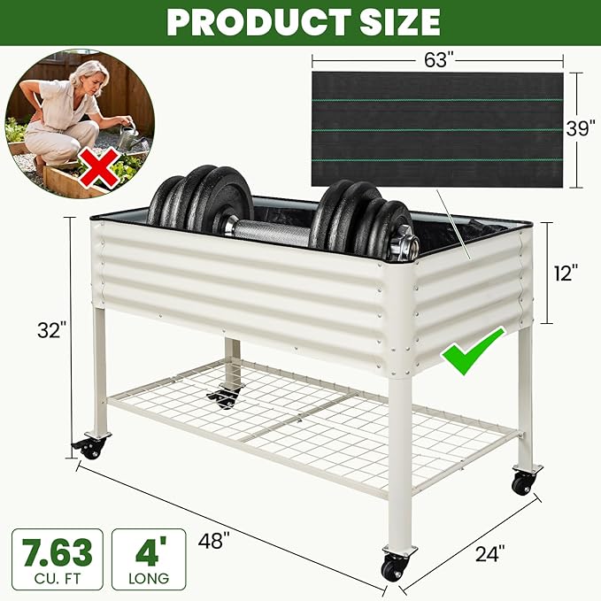 Elevated Raised Garden Bed 2' x 4' - Image 6