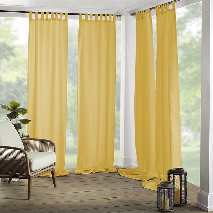 Elrene Home Fashions Matine Weatherproof Tab-Top Indoor/Outdoor Solid Color by ElreneHomeFashions