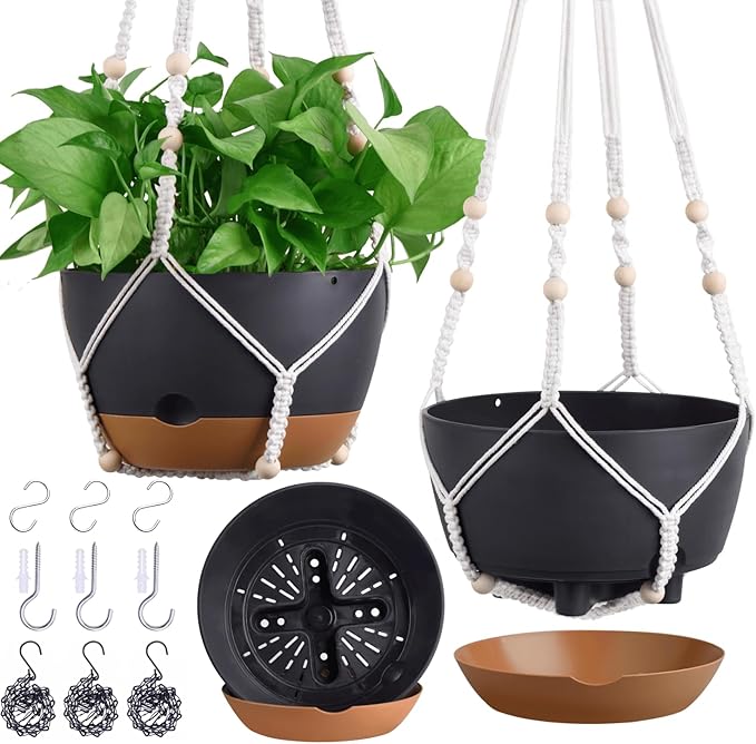 3 Pack 8/10/12 Inch Hanging Planters by Montresor