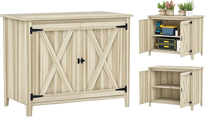 Outsunny Wood Garden Shed, Compact Outdoor Storage Cabinet Potting Shed by Outsunny