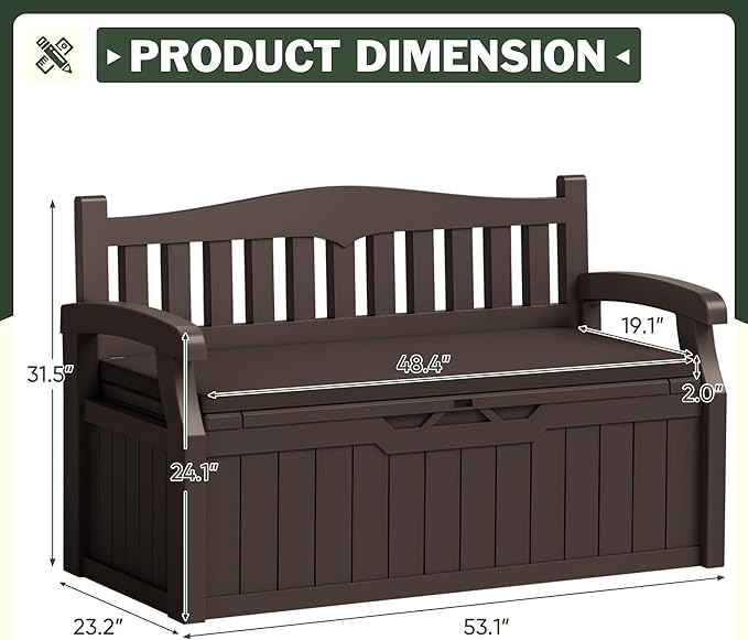 Flamaker 80 Gallon Storage Bench - Image 3