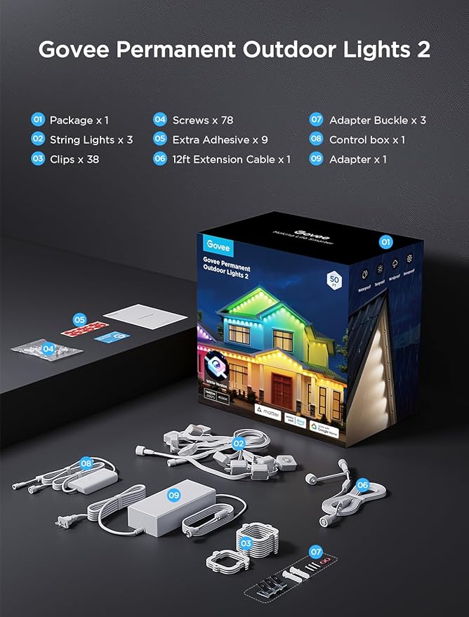 Govee Permanent Outdoor Lights 2, 50ft RGBIC Outdoor Lights - Image 9