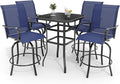 5 PCS Outdoor Bar Set with Outdoor Bistro Table and Chairs Set of 4, Bar Height by LuyFuitre