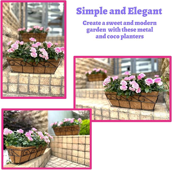 LaLaGreen Wall Planters for Outdoor Plants Window Flower Boxes Basket Attach to - Image 9