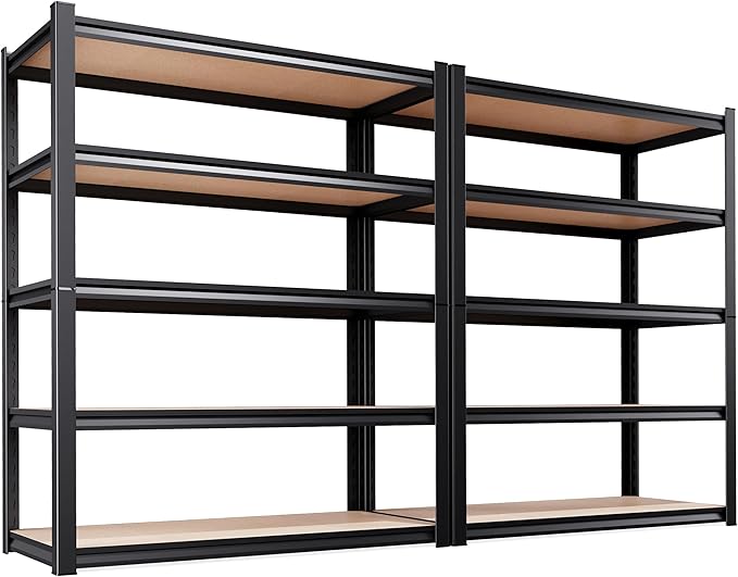 AOARGG Set of 2 Garage Shelving Heavy Duty Storage Shelves, Metal Adjustable by Unknown