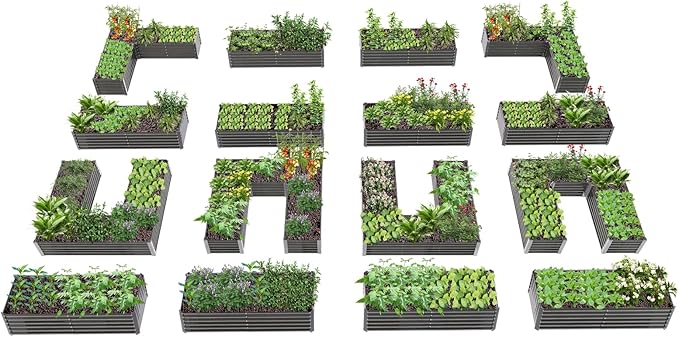 A ANLEOLIFE Set of 16, 18 Inch Tall Galvanized Raised Garden Beds Kit, by AAnleolife