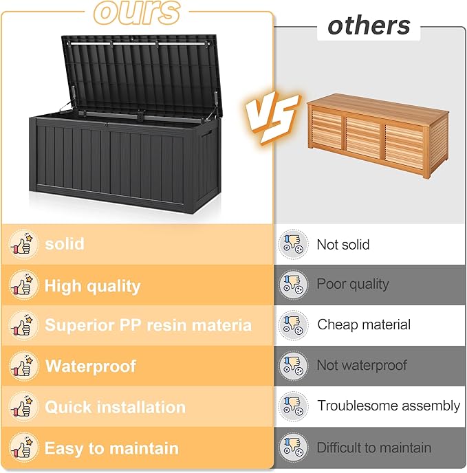 Outdoor Storage Box, Resin Deck Boxes Indoor and outdoor, Waterproof Storage - Image 3