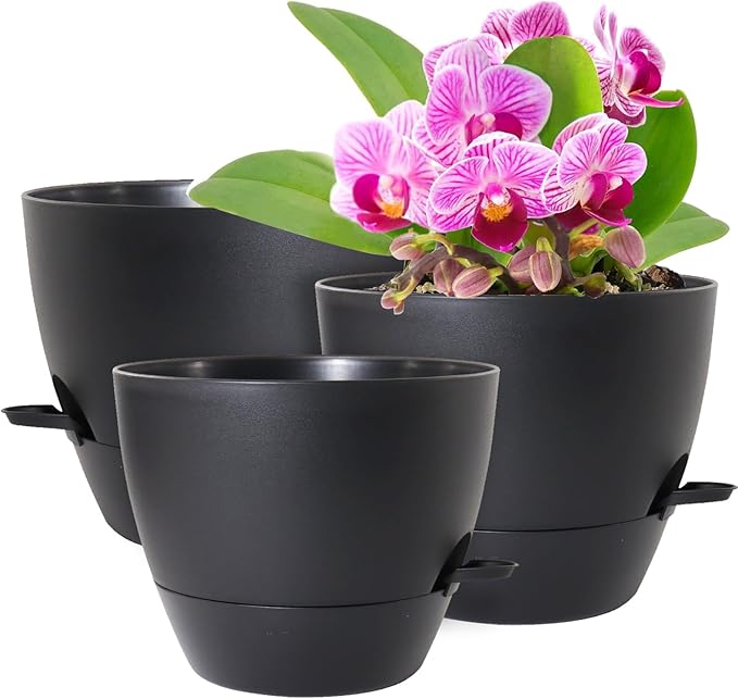 10/9/8 inch Medium Self Watering Pots, Plant Pots by WSMKSZ