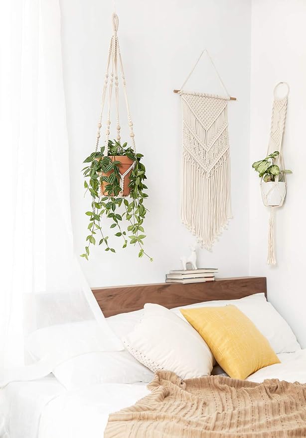 Mkono Macrame Plant Hanger Indoor Hanging Planter Basket - Image 4