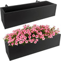 2 Pack Metal Railing Planter Box, 30 Inch Balcony Planters by TISUWING