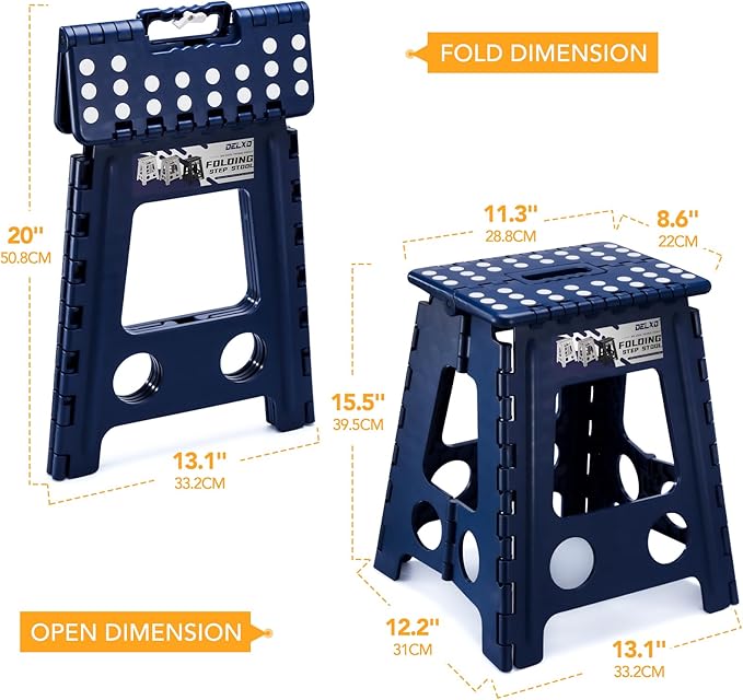 Delxo 16 Inch Folding Step Stool, Foldable Stool - Image 5