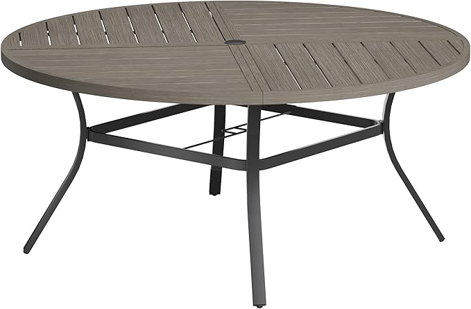 VICLLAX Round Patio Table with Adjustable Umbrella Hole by HOME