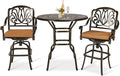 VIVIJASON 3-Piece Patio Swivel Bar Stools Set, All Weather Cast Aluminum by VIVIJASON