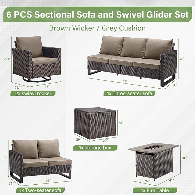 Belord 6-Piece Outdoor Sectional Furniture Set - Image 2