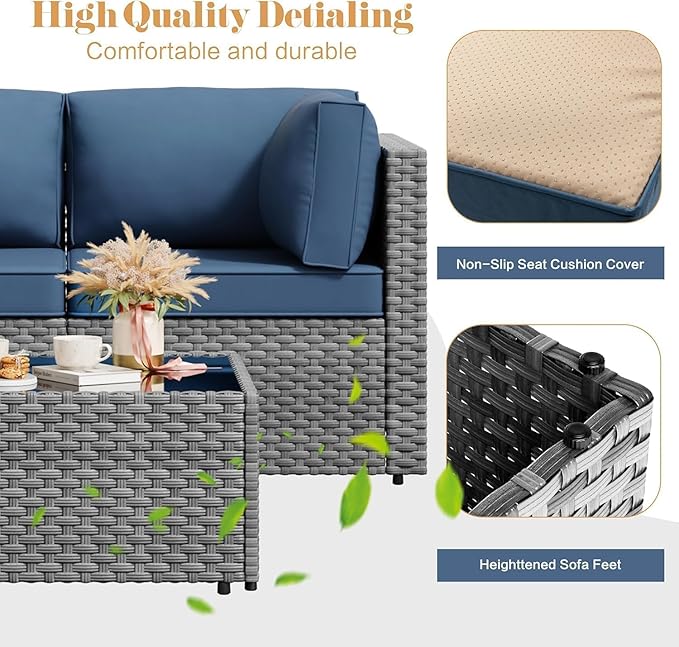 JAMFLY Patio Furniture Sets, 6-Piece Outdoor Patio Furniture - Image 5