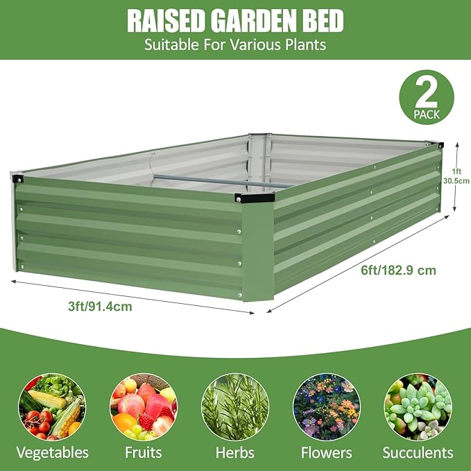 Galvanized Raised Garden Bed Outdoor | Metal Raised Garden Bed - Image 3