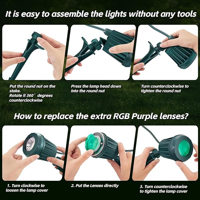 Spotlight Outdoor – 120V Plug-In, 6500K Cool White LED Landscape Lighting - Image 9