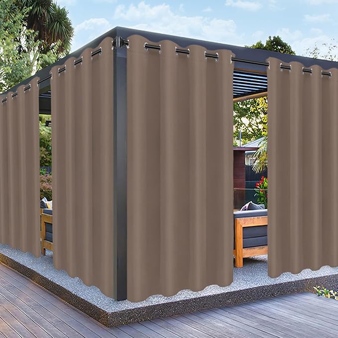 PureFit Outdoor Curtains for Patio Waterproof Weatherproof, UV Resistant by PureFit