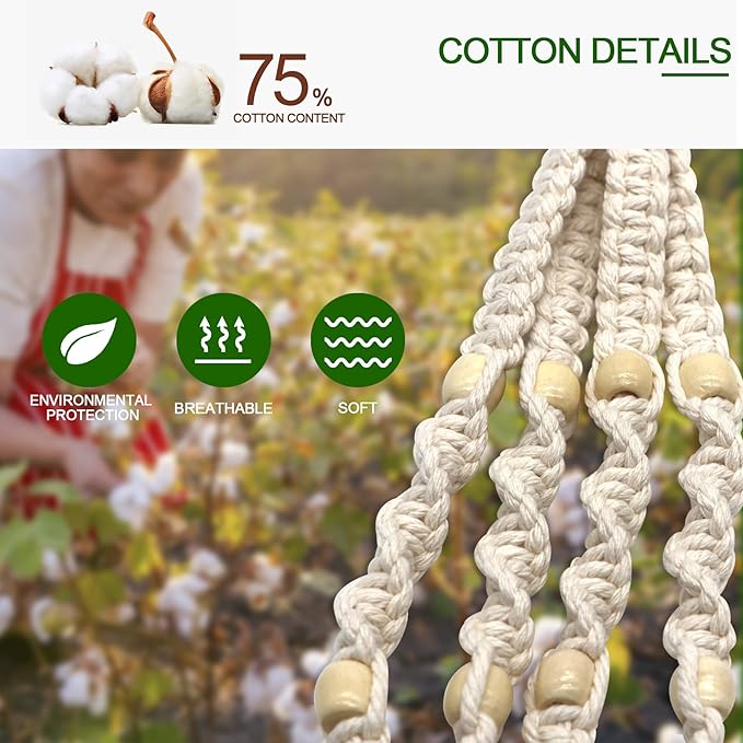 IGaiety Macrame Plant Hanger 5 Pcs Indoor Outdoor Hanging Plant Holders - Image 4