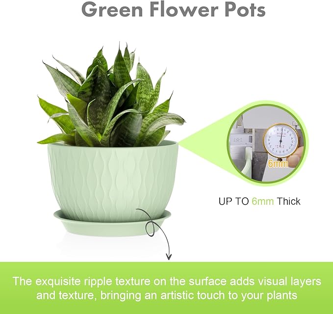 Large Flower Pots 12/10/9 inch, 3 Set Wide Plant Pots - Image 3