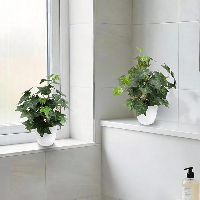 alyptus Fake English Ivy Plants in Pots Set of 2 – Realistic Artificial Ivy - Image 8