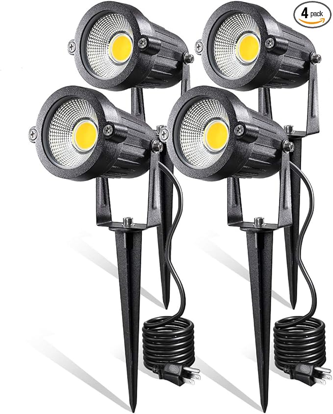 LED Landscape Lights, 5W 120V AC Outdoor Pathway Garden Yard Spotlight by LEACOCO