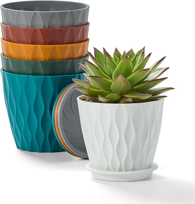FaithLand 6-Pack 6-Inch Plastic Plant Pots - Image 8