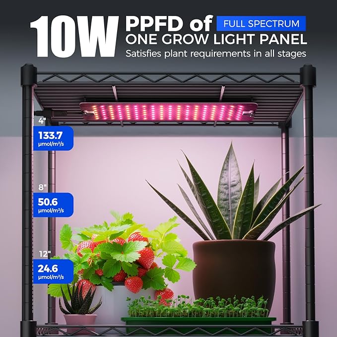 Barrina CX83 Plant Shelf with Grow Light, Plant Stand with 10W Ultra-Thin Grow - Image 6