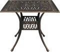 VINGLI Patio Dining Table with Umbrella Hole, Cast Aluminum Outdoor Bistro by VINGLI