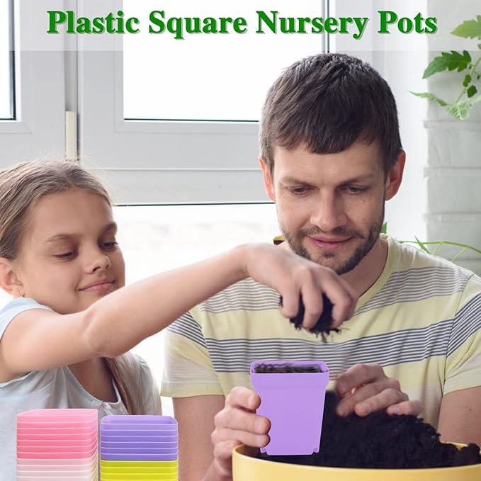 Anyumocz 42 PCS Plastic Square Plant Pots, Small Flower Pots - Image 5