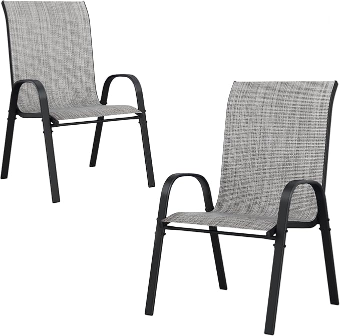 UDPATIO Patio Chairs Set of 2, Stackable Outdoor Dining Chairs by UDPATIO