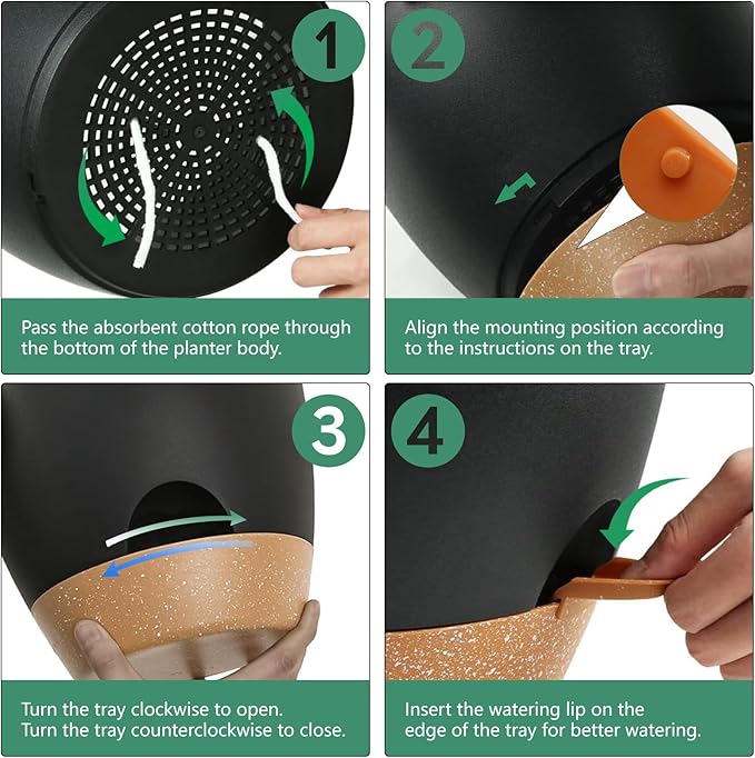 Self Watering Plants Pot with Drainage Hole, Flower Plants Pots - Image 4