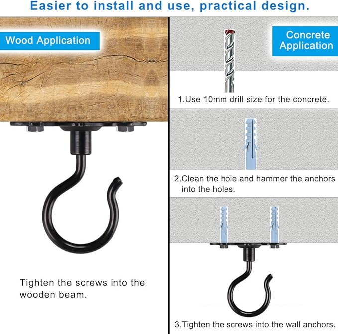 Dolibest Wall Mount Ceiling Hooks, Plant Hooks - Image 4
