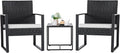 Flamaker 3 Pieces Patio Furniture Outdoor Wicker Modern Rattan Chair by Flamaker