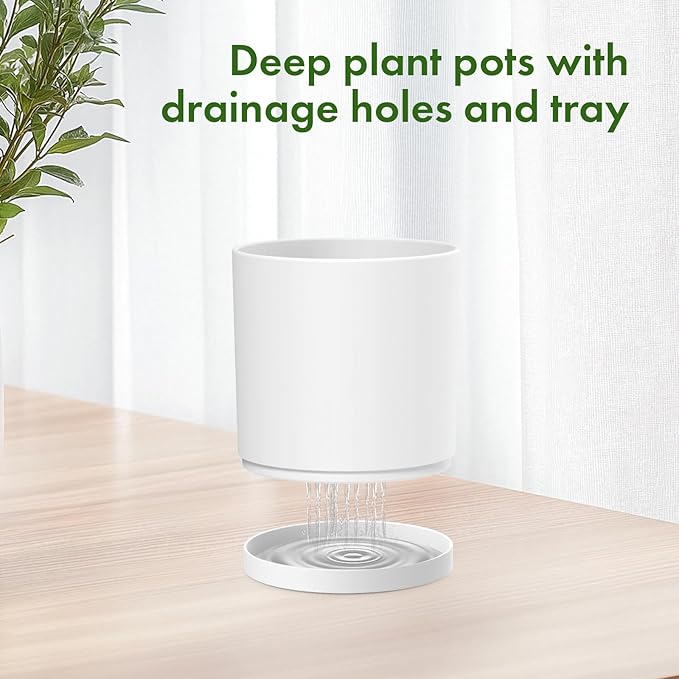 8/7/6 inch Plant Pots, Decorative Plastic Planters - Image 4