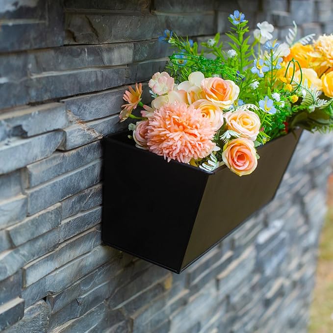 Wall Hanging Planters for Outdoor Plants 16 Inch Large Metal Fence Pots - Image 4
