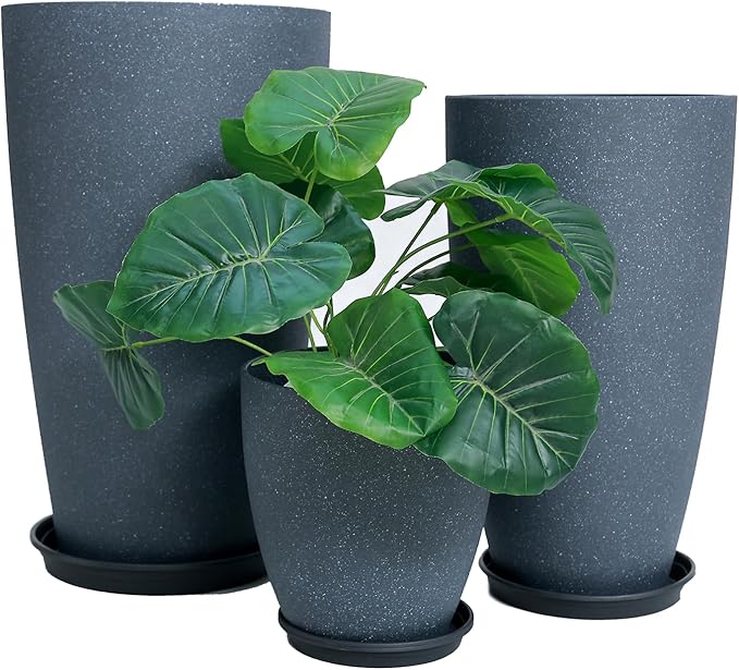 24/21/11 Inch Tall Planter Pots Garden Plastic Planters - Image 2