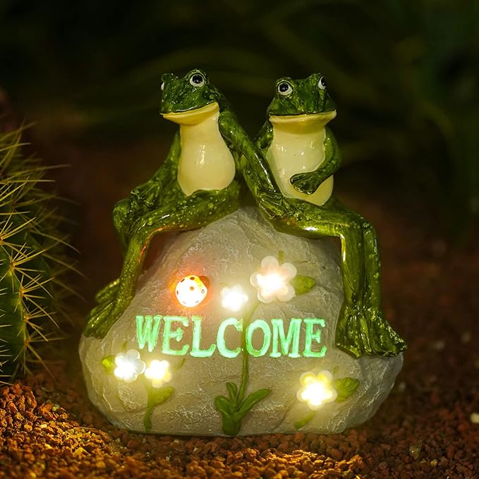Nacome Solar Garden Outdoor Statues Frog by Nacome