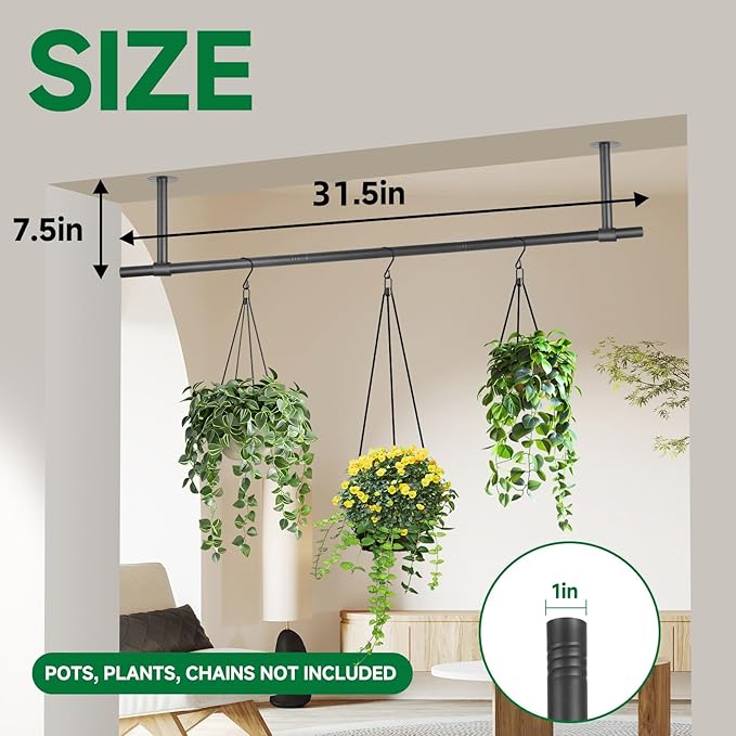 2 pcs Hanging Planters Rod, Plant Hanger Indoor - Image 4