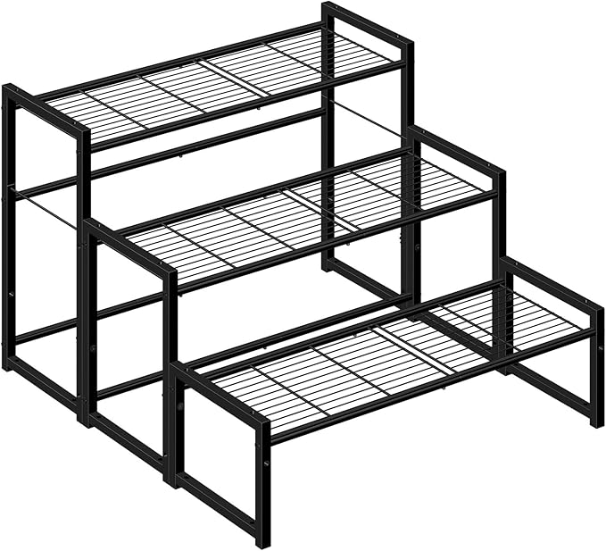 Simple Trending 3 Tier Metal Plant Stand Outdoor Indoor Waterproof, Stackable by SimpleTrending
