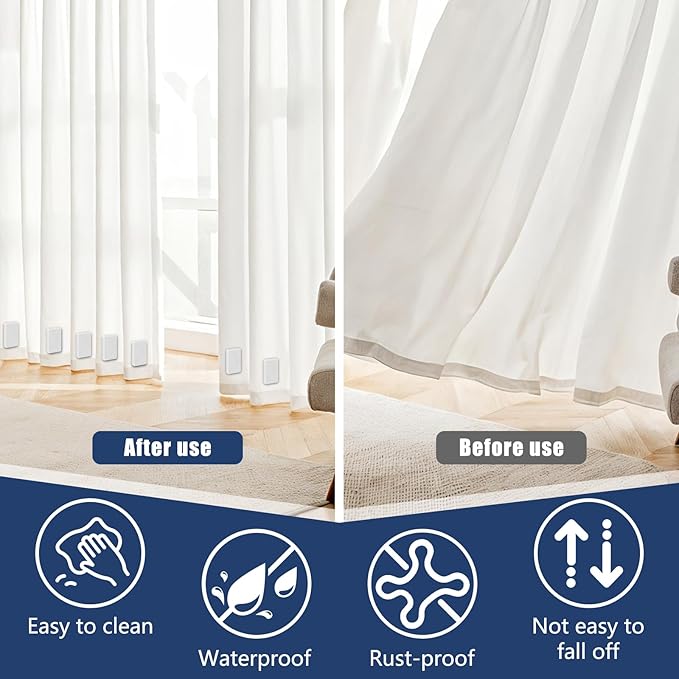 18pcs Outdoor Curtain Weights, Plastic Wrapped Magnetic Drapery Weights - Image 3